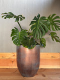 Patina Copper Fiberglass Planter: Modern Round Garden Pot, 18-27 Inch