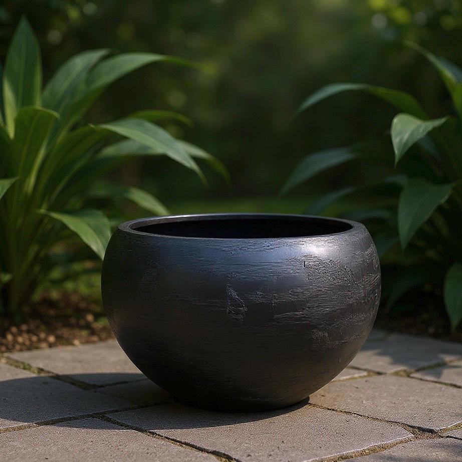 XXXL Fiberglass Planter: 68-Inch Round Pot with Unique Texture