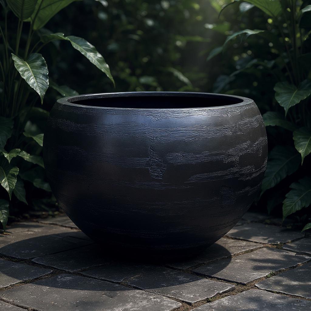 XXXL Fiberglass Planter: 68-Inch Round Pot with Unique Texture