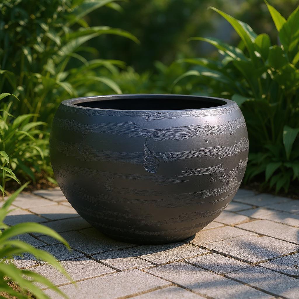 XXXL Fiberglass Planter: 68-Inch Round Pot with Unique Texture