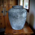 Handmade Concrete Vase: Rustic Antique Finish (9x11 Inches)
