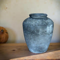Handmade Concrete Vase: Rustic Antique Finish (9x11 Inches)