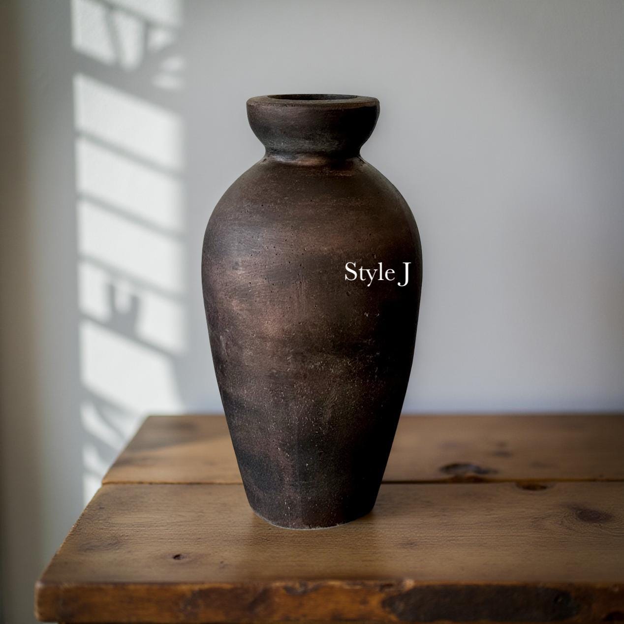 Handmade Concrete Vase: Vintage Dark Copper Home Decor, offer in multiple styles