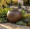XL Brown Earth Fiberglass Planter - Garden & Home Decor (25-31 Inches)