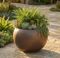 XL Brown Earth Fiberglass Planter - Garden & Home Decor (25-31 Inches)