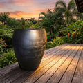 XXXL Fiberglass Planter: 53-Inch Handcrafted Textured Pot