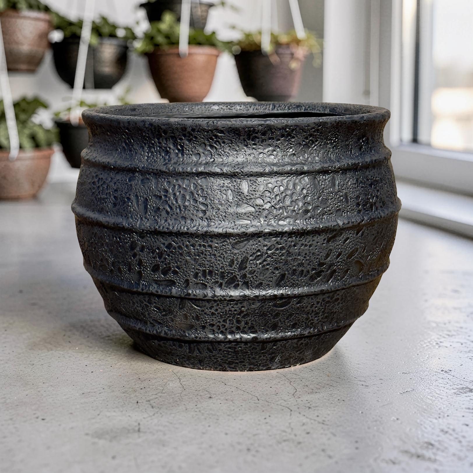 XL Moon Surface Fiberglass Planter - Garden & Home Decor (25-31 Inches)