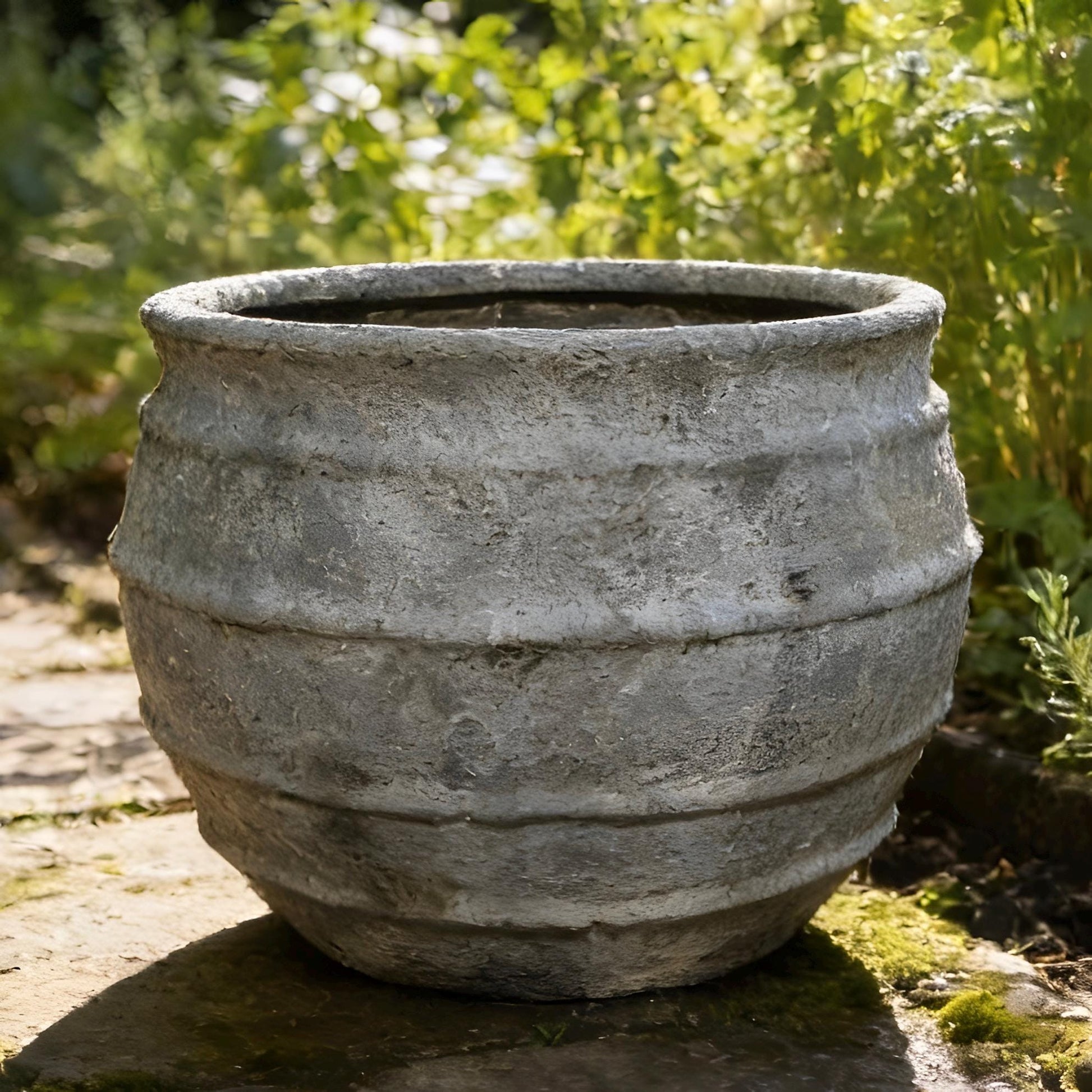 XL Moon Surface Fiberglass Planter - Garden Pot Rust Color (25-31 Inches)