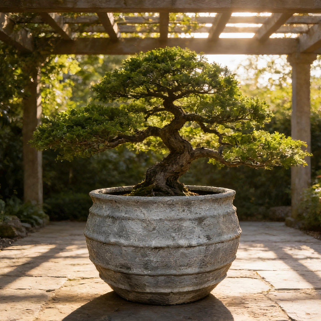 XL Moon Surface Fiberglass Planter - Garden Pot Rust Color (25-31 Inches)