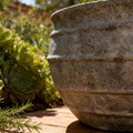 XL Moon Surface Fiberglass Planter - Garden Pot Rust Color (25-31 Inches)