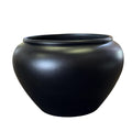 Satin Black Fiberglass Planter: 25-43 Inch XXL Round Garden Pot
