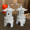 22.5 Inches Tall Hand-Carved Natural Granite Japanese Lantern, Outdoor Garden Decoration