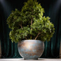 XL Vintage Copper Patina Fiberglass Planter - Garden & Home Decor (25-31 Inches)