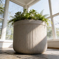 Fiberglass Planter 12 inches Gray, Weather Resistant Indoor Outdoor Planter