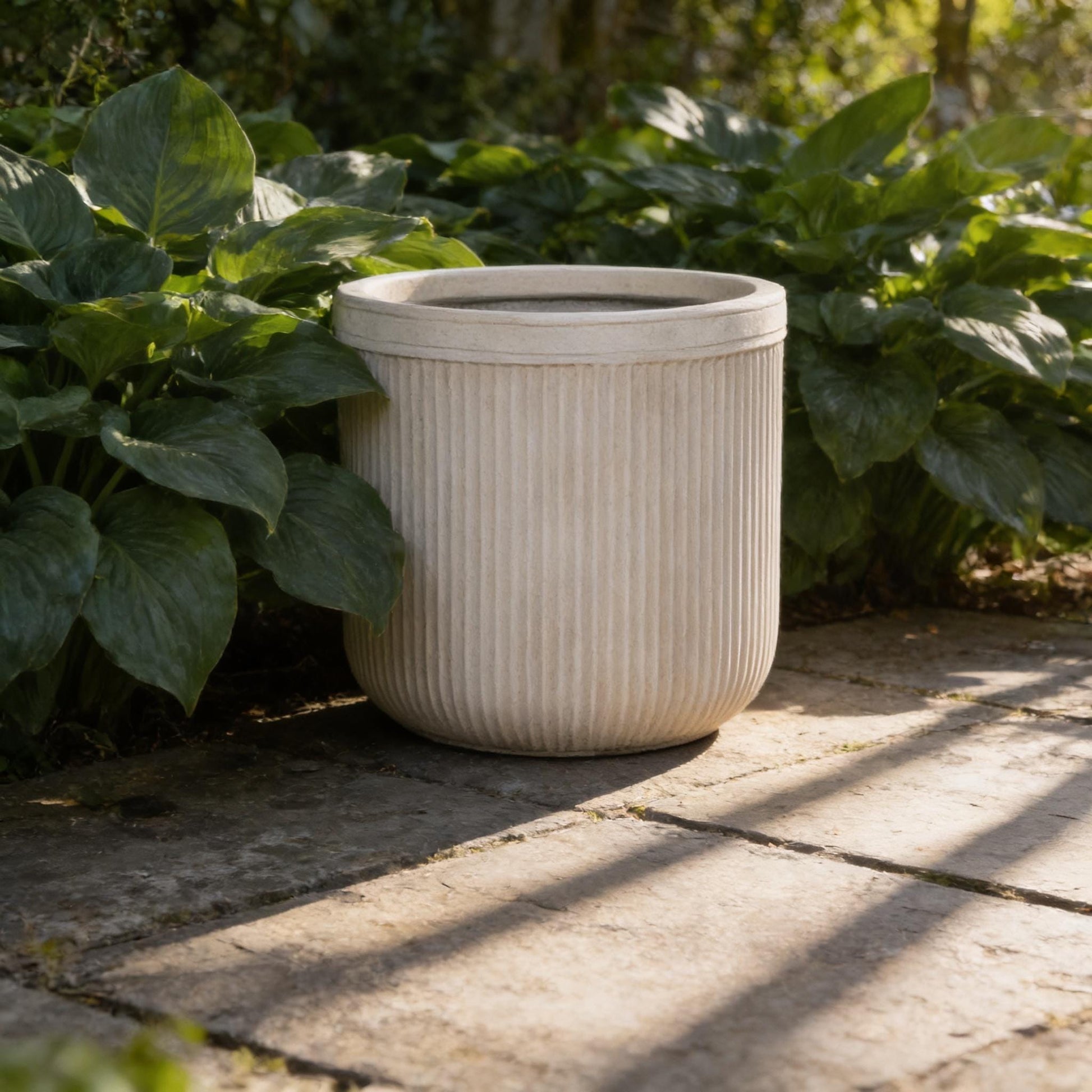 Fiberglass Planter 12 inches Gray, Weather Resistant Indoor Outdoor Planter