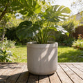 Fiberglass Planter 12 inches Gray, Weather Resistant Indoor Outdoor Planter