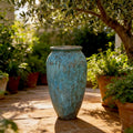 40 Inches Tall Ceramics Pot, Jar, texture on pot, home garden decoration, offer in gray and blue