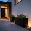 Matte Black Fiberglass Planter, Modern Rectangular Garden Box (24-45 Inch)