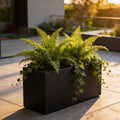 Matte Black Fiberglass Planter, Modern Rectangular Garden Box (24-45 Inch)