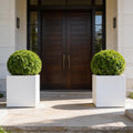 Matte white Fiberglass Planter: Contemporary Garden & Home Decor (18-23 Inches)