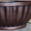 Copper Rust Fiberglass Garden Planter: Contemporary Bowl, 22-28 Inches