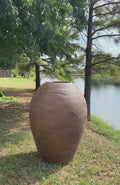XXXL Fiberglass Planter: 60-inch Clay Color, Unique Texture