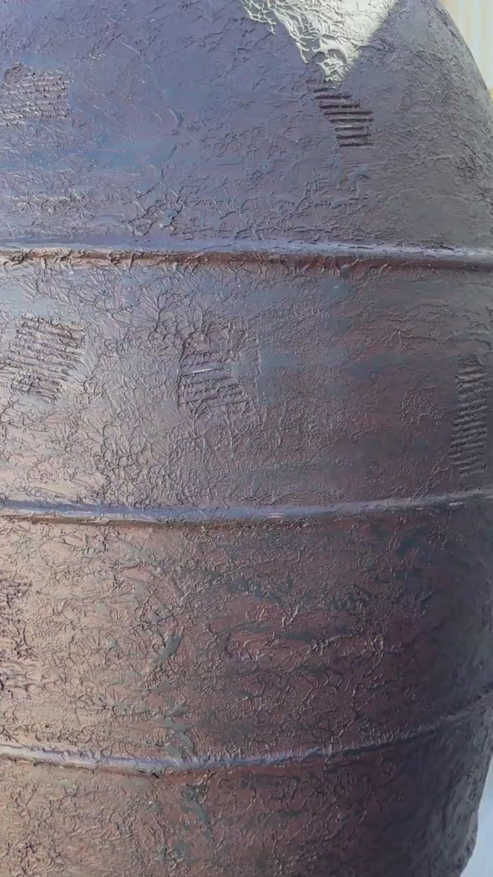 78" Super Tall Fiberglass Planter Pot: Textured Home & Garden Decor