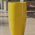 Glossy Yellow Fiberglass Planter: Contemporary Garden Pot (31-39 Inches)